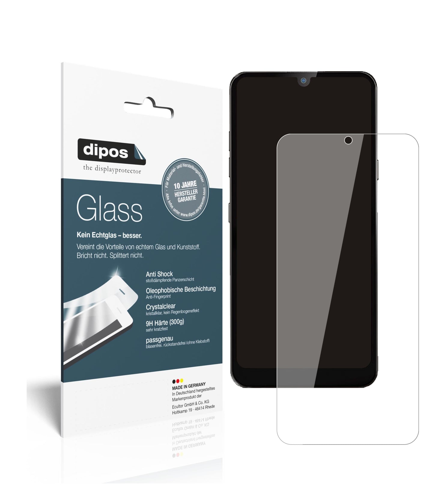 Klare Displayschutzfolie von dipos passend für LG Xpress Plus 3, 9H kratzfest und blasenfrei montiert