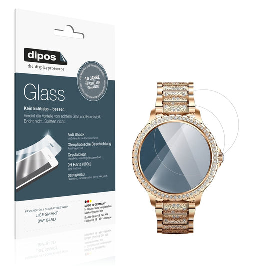 Klare Displayschutzfolie von dipos passend für LIGE SMART BW1845D, 9H kratzfest und blasenfrei montiert