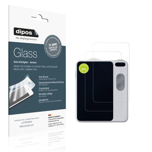 Klare Displayschutzfolie von dipos passend für LiTTPOPO MicroCam X1, 9H kratzfest und blasenfrei montiert