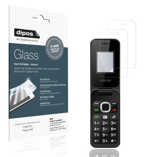 Klare Displayschutzfolie von dipos passend für Logicom Fleep 460, 9H kratzfest und blasenfrei montiert