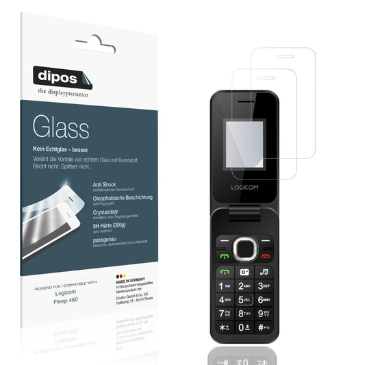 Klare Displayschutzfolie von dipos passend für Logicom Fleep 460, 9H kratzfest und blasenfrei montiert