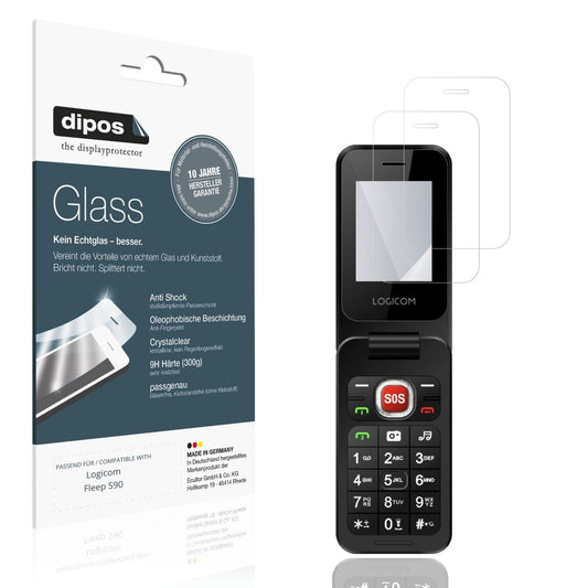Klare Displayschutzfolie von dipos passend für Logicom Fleep S90, 9H kratzfest und blasenfrei montiert