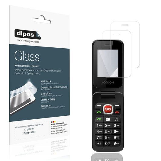 Klare Displayschutzfolie von dipos passend für Logicom Fleep S90, 9H kratzfest und blasenfrei montiert