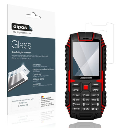 Klare Displayschutzfolie von dipos passend für Logicom L-Xtrem 20, 9H kratzfest und blasenfrei montiert