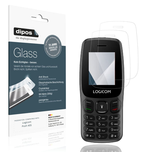 Klare Displayschutzfolie von dipos passend für Logicom Posh 405, 9H kratzfest und blasenfrei montiert