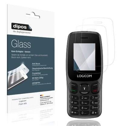 Klare Displayschutzfolie von dipos passend für Logicom Posh 405, 9H kratzfest und blasenfrei montiert