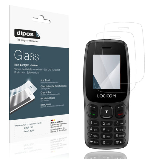 Klare Displayschutzfolie von dipos passend für Logicom Posh 405, 9H kratzfest und blasenfrei montiert