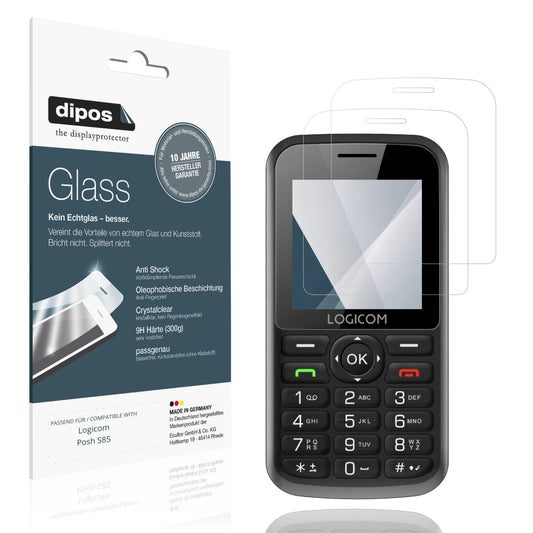Klare Displayschutzfolie von dipos passend für Logicom Posh S85, 9H kratzfest und blasenfrei montiert