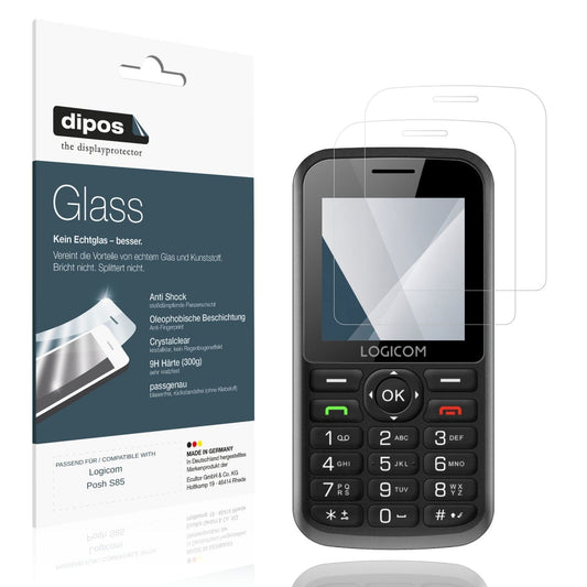 Klare Displayschutzfolie von dipos passend für Logicom Posh S85, 9H kratzfest und blasenfrei montiert