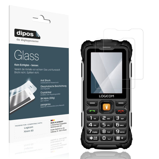 Klare Displayschutzfolie von dipos passend für Logicom Xtrem 60, 9H kratzfest und blasenfrei montiert