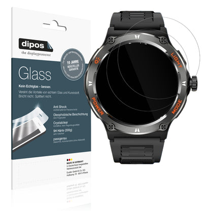 Klare Displayschutzfolie von dipos passend für Marsyu MT500 1.97 Zoll, 9H kratzfest und blasenfrei montiert