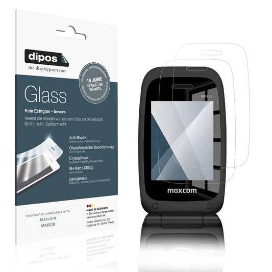 Klare Displayschutzfolie von dipos passend für Maxcom MM828 Aussenseite, 9H kratzfest und blasenfrei montiert