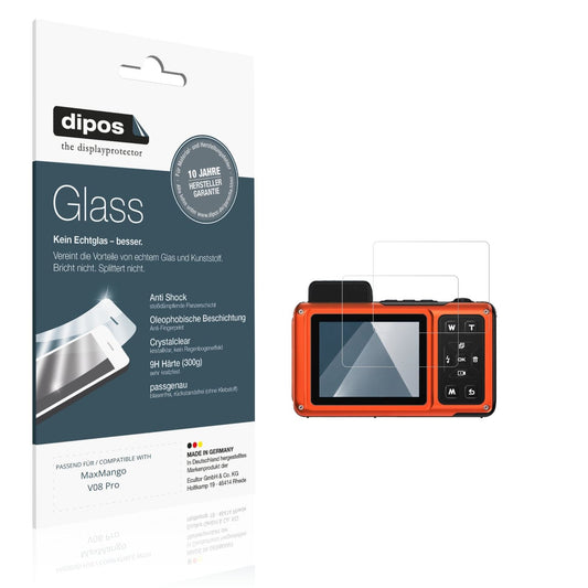 Klare Displayschutzfolie von dipos passend für MaxMango V08 Pro, 9H kratzfest und blasenfrei montiert
