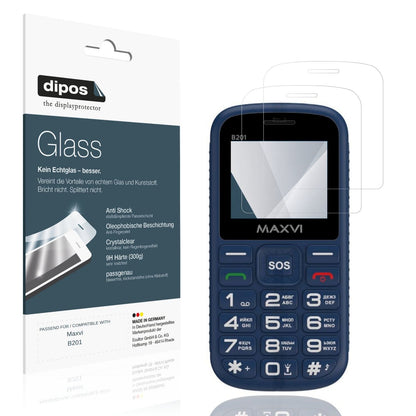 Klare Displayschutzfolie von dipos passend für Maxvi B201, 9H kratzfest und blasenfrei montiert