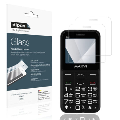 Klare Displayschutzfolie von dipos passend für Maxvi B231, 9H kratzfest und blasenfrei montiert