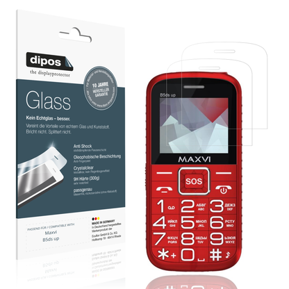 Klare Displayschutzfolie von dipos passend für Maxvi B5ds up, 9H kratzfest und blasenfrei montiert