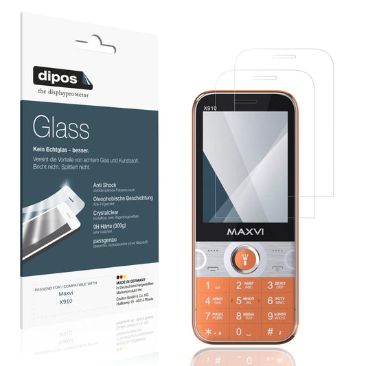Klare Displayschutzfolie von dipos passend für Maxvi X910, 9H kratzfest und blasenfrei montiert