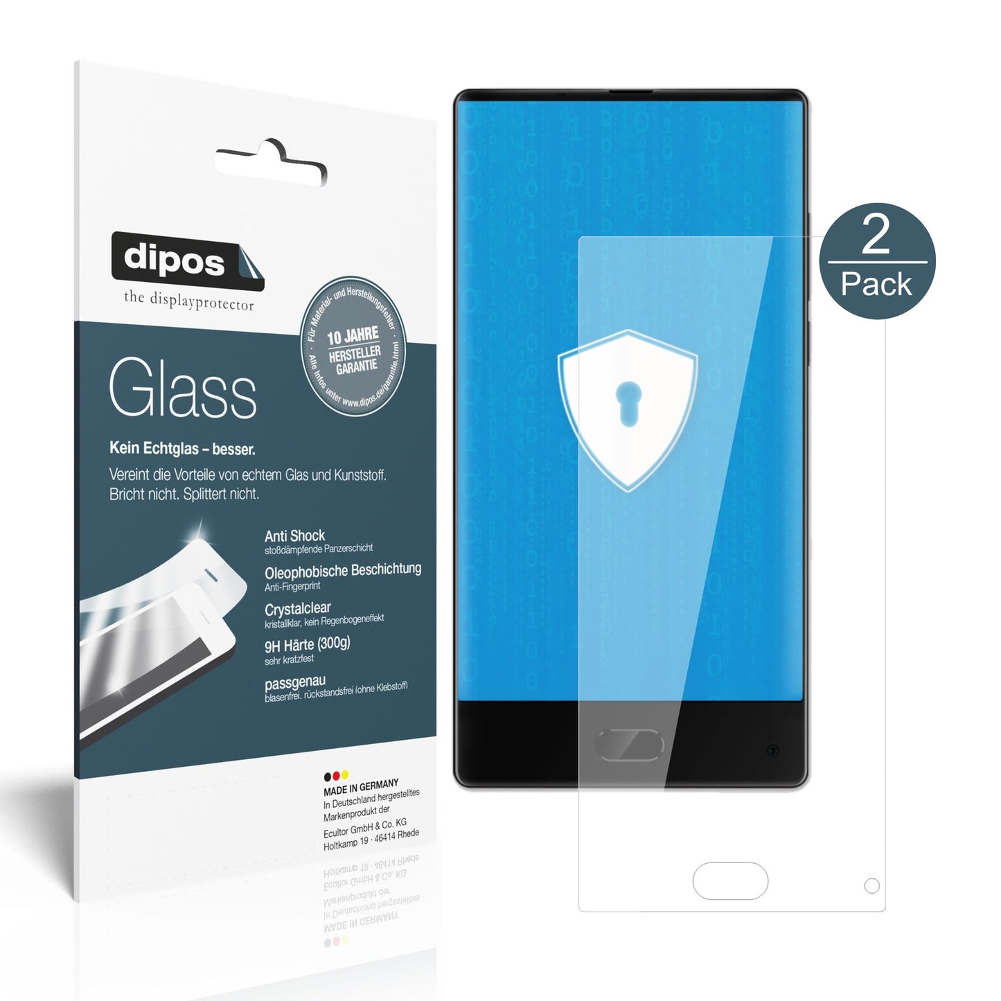 Klare Displayschutzfolie von dipos passend für Maze Alpha, 9H kratzfest und blasenfrei montiert