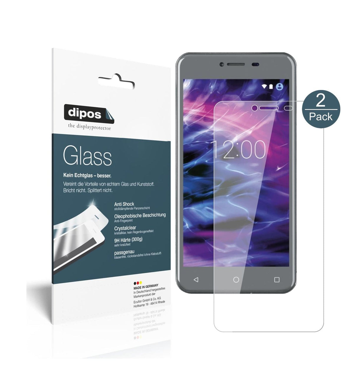 Klare Displayschutzfolie von dipos passend für Medion Life E5008, 9H kratzfest und blasenfrei montiert