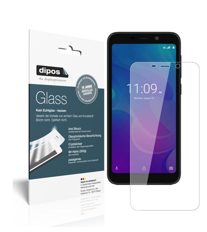 Klare Displayschutzfolie von dipos passend für Meizu C9 Pro, 9H kratzfest und blasenfrei montiert