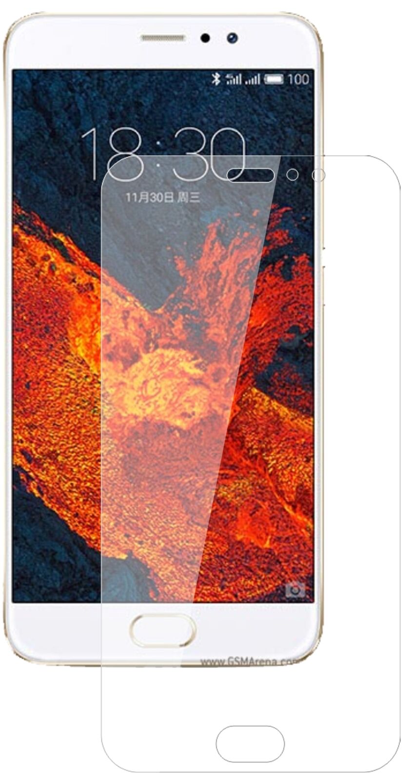 Klare Displayschutzfolie von dipos passend für Meizu Pro 6 Plus, 9H kratzfest und blasenfrei montiert