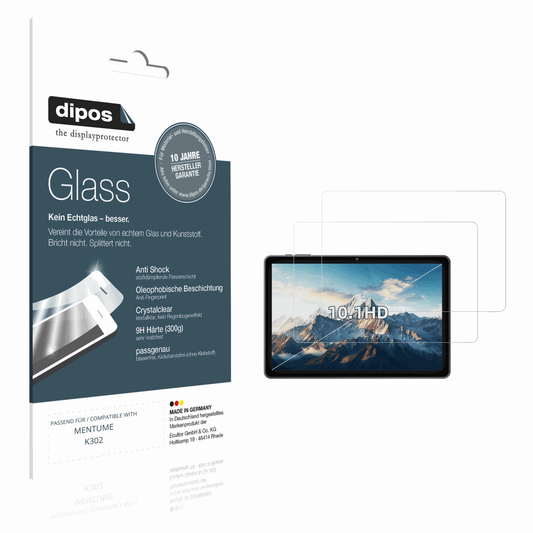 Klare Displayschutzfolie von dipos passend für MENTUME K302, 9H kratzfest und blasenfrei montiert