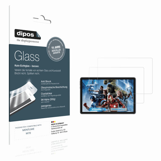 Klare Displayschutzfolie von dipos passend für MENTUME M70, 9H kratzfest und blasenfrei montiert