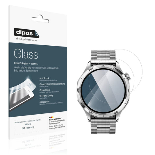 Klare Displayschutzfolie von dipos passend für Mibro GT (46mm), 9H kratzfest und blasenfrei montiert