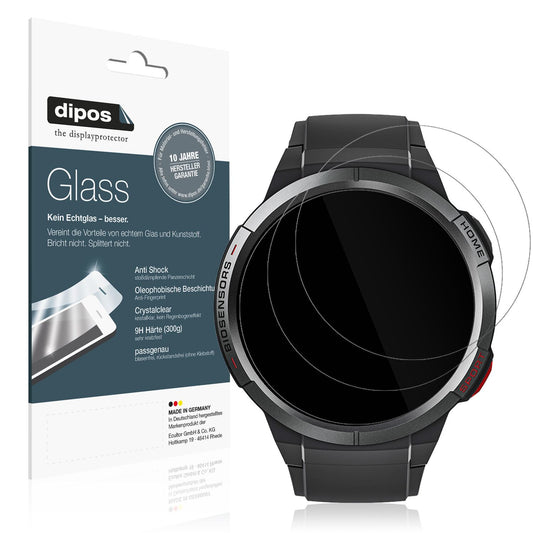 Klare Displayschutzfolie von dipos passend für Mibro Watch GS, 9H kratzfest und blasenfrei montiert