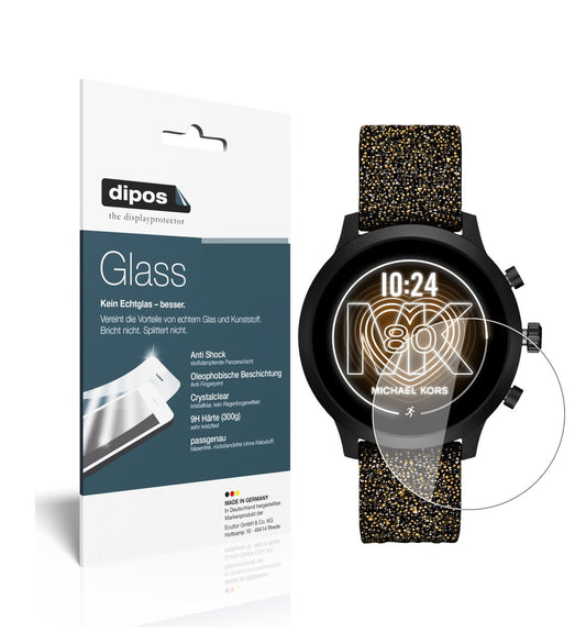 Klare Displayschutzfolie von dipos passend für Michael Kors Access GO, 9H kratzfest und blasenfrei montiert