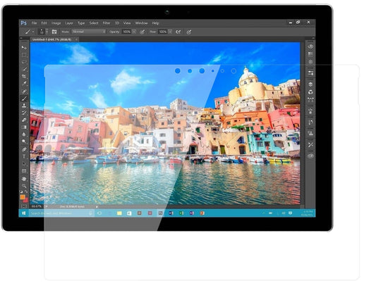 Klare Displayschutzfolie von dipos passend für Microsoft Surface Pro 4, 9H kratzfest und blasenfrei montiert