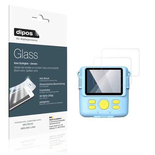 Klare Displayschutzfolie von dipos passend für MILFECH ABS-681-LAN, 9H kratzfest und blasenfrei montiert