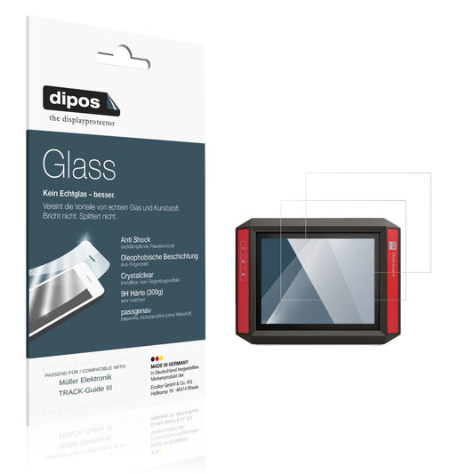 Klare Displayschutzfolie von dipos passend für Müller Elektronik TRACK-Guide III, 9H kratzfest und blasenfrei montiert