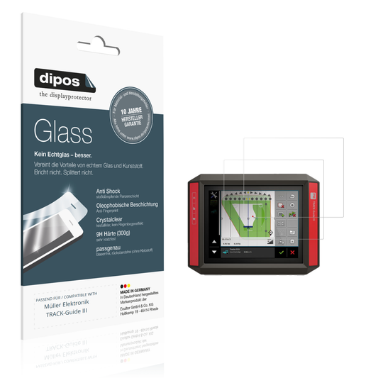 Klare Displayschutzfolie von dipos passend für Müller Elektronik TRACK-Guide III, 9H kratzfest und blasenfrei montiert