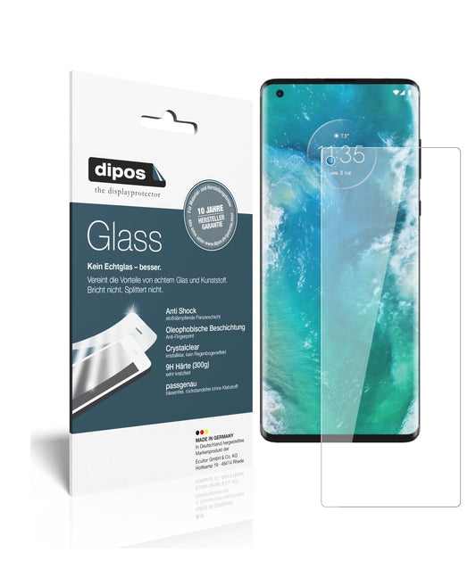Klare Displayschutzfolie von dipos passend für Motorola Edge, 9H kratzfest und blasenfrei montiert