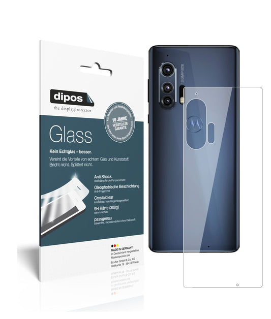 Klare Displayschutzfolie von dipos passend für Motorola Edge Rückseite, 9H kratzfest und blasenfrei montiert