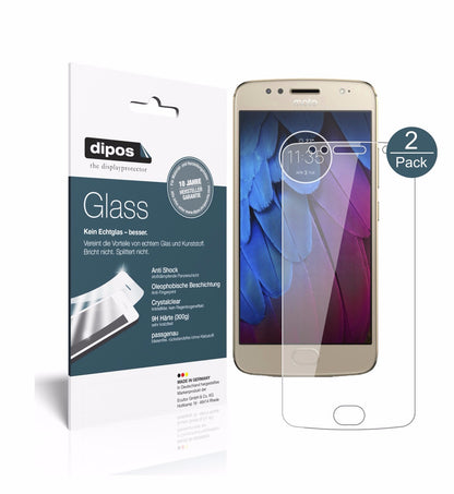 Klare Displayschutzfolie von dipos passend für Motorola Moto G5s Plus, 9H kratzfest und blasenfrei montiert