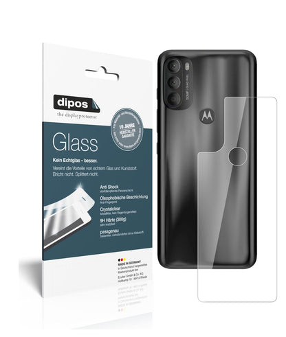 Klare Displayschutzfolie von dipos passend für Motorola Moto G71 Rückseite, 9H kratzfest und blasenfrei montiert