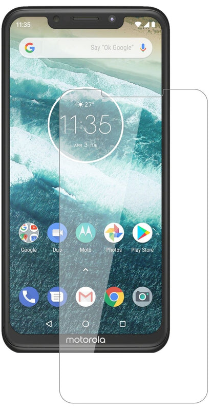 Klare Displayschutzfolie von dipos passend für Motorola One Power, 9H kratzfest und blasenfrei montiert