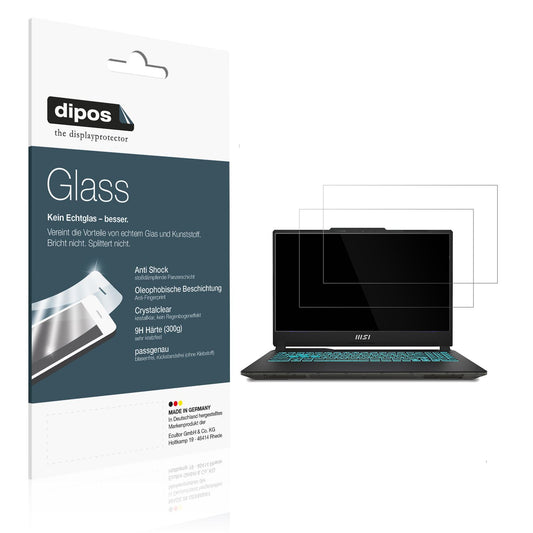 Klare Displayschutzfolie von dipos passend für MSI Cyborg 15 Gaming Laptop, 9H kratzfest und blasenfrei montiert