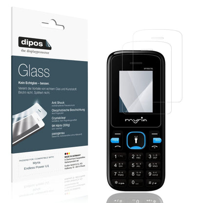 Klare Displayschutzfolie von dipos passend für Myria Endless Power U1, 9H kratzfest und blasenfrei montiert