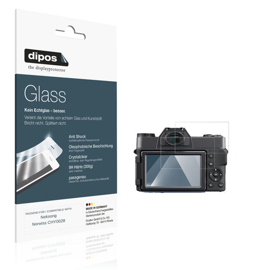 Klare Displayschutzfolie von dipos passend für Neksong Norwiss CHY0028, 9H kratzfest und blasenfrei montiert