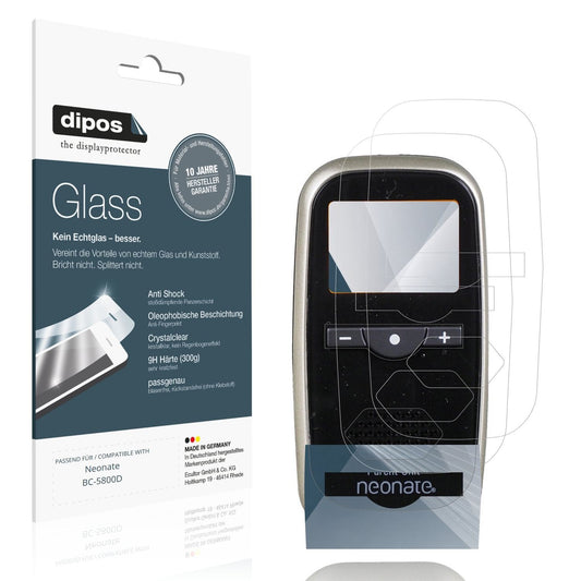 Klare Displayschutzfolie von dipos passend für Neonate BC-5800D, 9H kratzfest und blasenfrei montiert