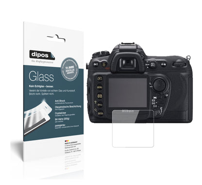 Klare Displayschutzfolie von dipos passend für Nikon D200, 9H kratzfest und blasenfrei montiert