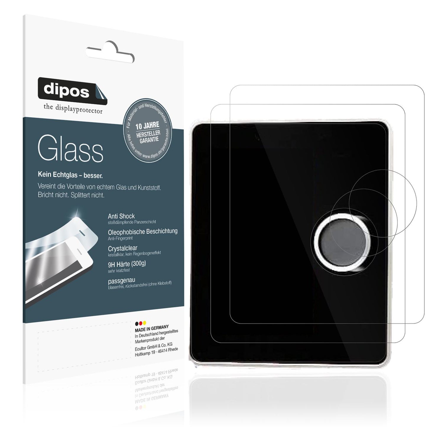 Klare Displayschutzfolie von dipos passend für Nivona NICR 970, 9H kratzfest und blasenfrei montiert