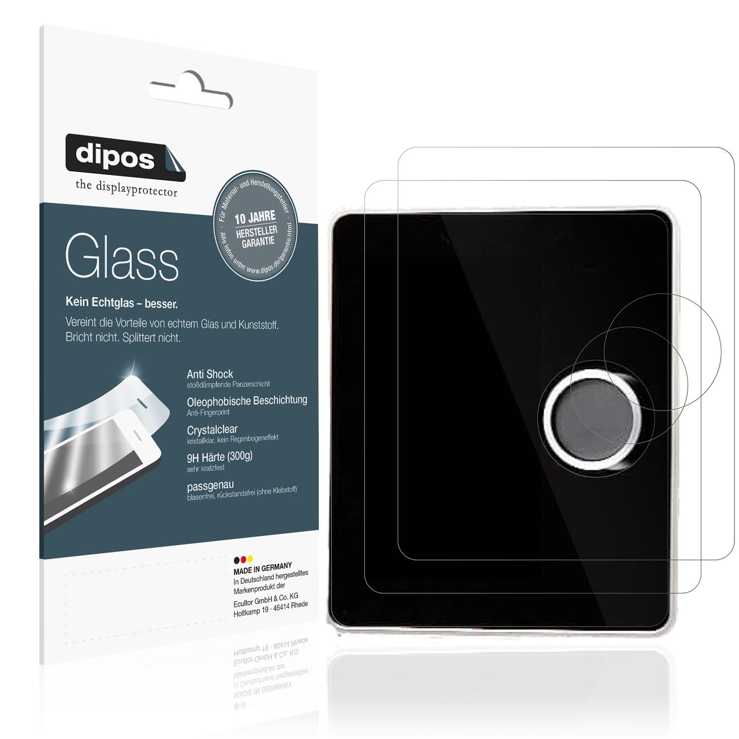 Klare Displayschutzfolie von dipos passend für Nivona NICR 970, 9H kratzfest und blasenfrei montiert