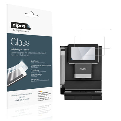 Klare Displayschutzfolie von dipos passend für Nivona NIVO 9101 9103, 9H kratzfest und blasenfrei montiert