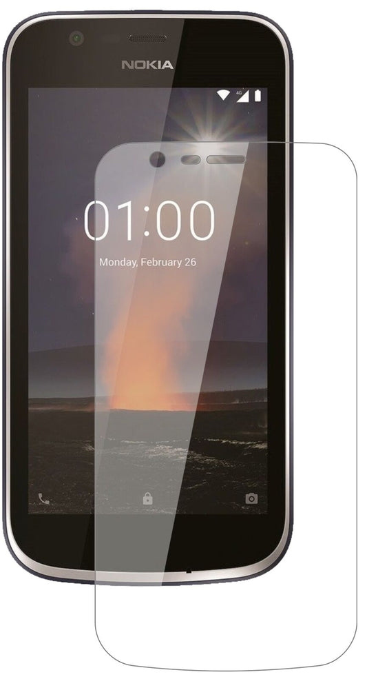 Klare Displayschutzfolie von dipos passend für Nokia 1, 9H kratzfest und blasenfrei montiert