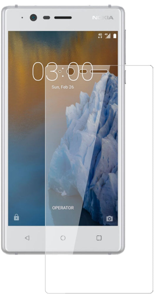 Klare Displayschutzfolie von dipos passend für Nokia 3, 9H kratzfest und blasenfrei montiert