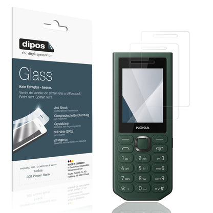 Klare Displayschutzfolie von dipos passend für Nokia 300 Power Bank, 9H kratzfest und blasenfrei montiert